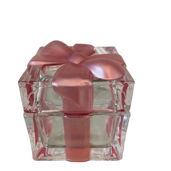 Godinger Crystal Gift Box with Pink Bow Christmas Present Trinket Box - Picture 5 of 16